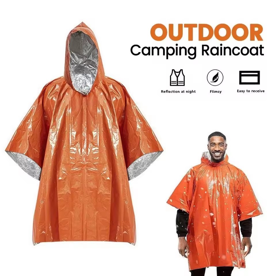 Emergency Poncho Rain - 1Pc/2Pcs Emergency Rain Poncho Thermal Blanket