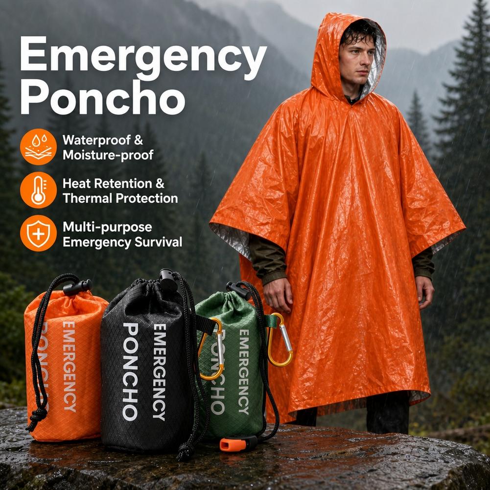 Portable Emergency Rain Poncho - Emergency Poncho Rain 评论和价格
