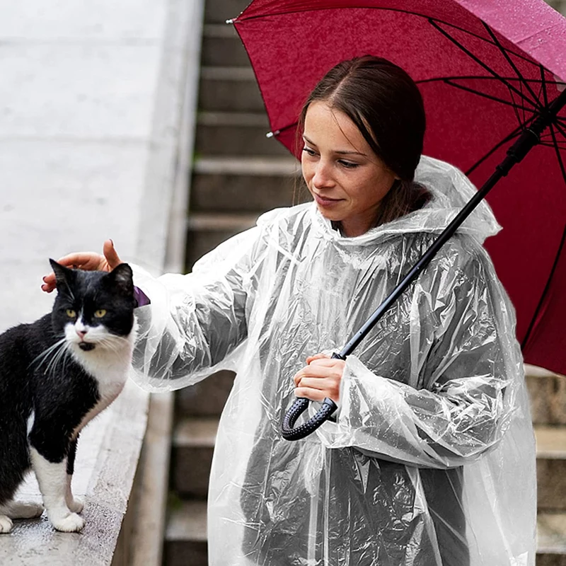 6Pcs Disposable Waterproof Rai - Emergency Poncho Rain 评论和价格