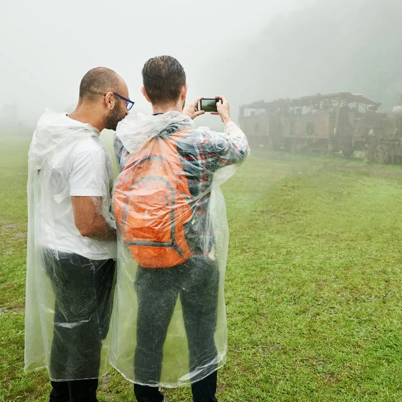 6Pcs Disposable Waterproof Rai - Emergency Poncho Rain 评论和价格