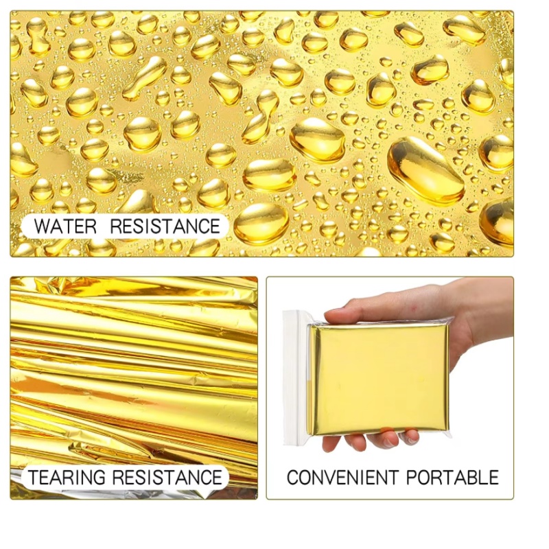 130×210cm Gold Mylar Survival  - Survival Blanket Reflective 评论和价格