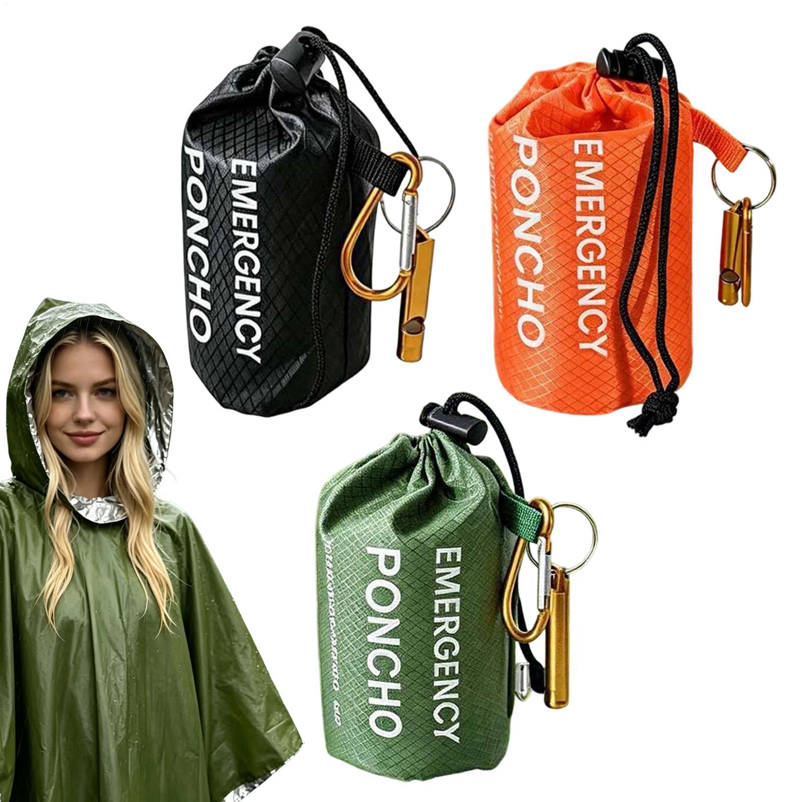 3pcs Survival Emergency Rain P - Emergency Poncho Rain 评论和价格